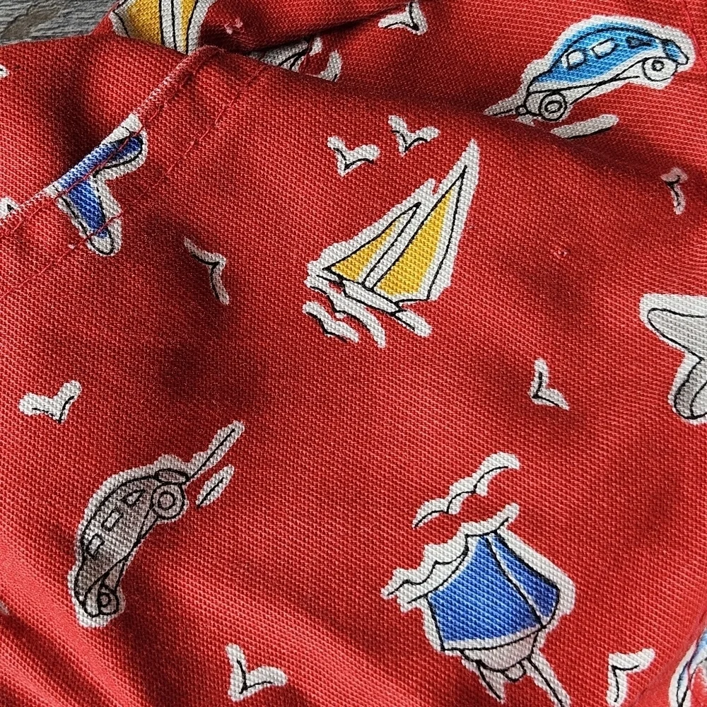 CuteCumber Kids Overalls Vintage 18 Months Red with sailing pattern